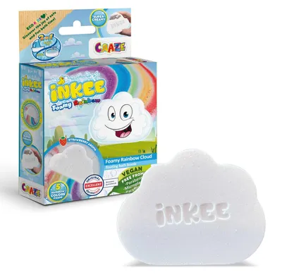 Produktbild von CRAZE 44155 - INKEE Foamy Rainbow - Regenbogen Badekugel mit Erdbeerduft Badebombe Badewanne