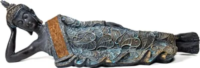 Zdjęcie produktu dla Leżący Budda w stylu antycznym, Tajlandia - 596 G; 36x9x11 cm