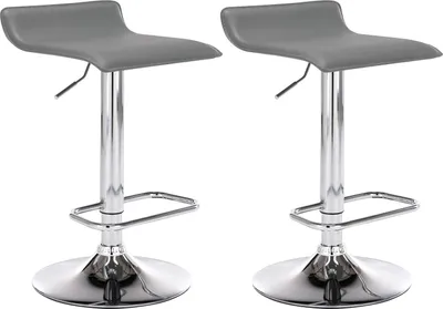 Produktbild von CLP 2er Set Barhocker Dyn höhenverstellbar und drehbar grau