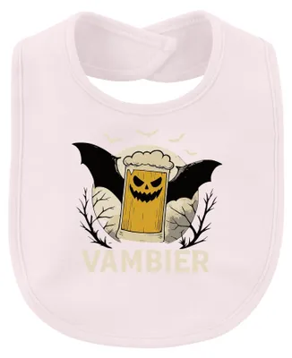 Zdjęcie produktu dla Śliniak dla dziecka, motyw Halloween: wampir, impreza " ", styl retro, kolor różowy
