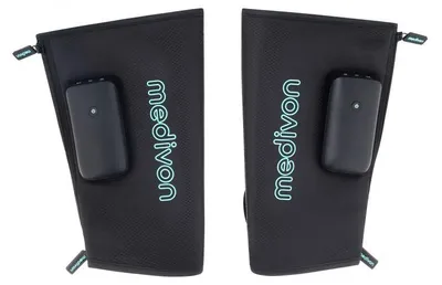 Image de Appareil Massage Mollets Jambes Compression d'Air Vibration Chaleur Sans fil Medivon MV-FLOWGODUO