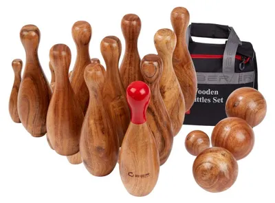 Produktbild von Bowling Spiel aus Holz in r Tragetasche