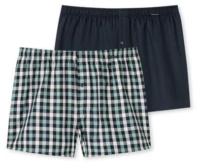 Productafbeelding van Schiesser heren, 2-pack boxershorts, katoen, geweven, multipack - webboxer