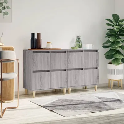 Produktbild von The Living Store Sideboards 2 Stk. Grau Sonoma 60x35x70 cm Holzwerkstoff