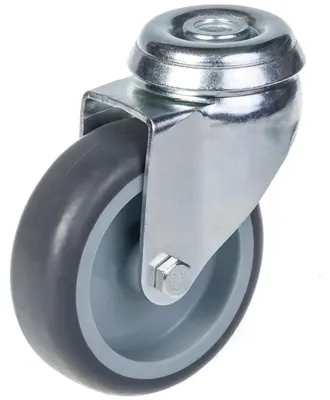 Image de 75mm 3" castor grey rubber tyre, swivel, 60kg capacity