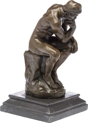 Produktbild von Bronzeskulptur der Denker Mann Bronzefigur Skulptur nach Rodin 25cm Kopie Replik