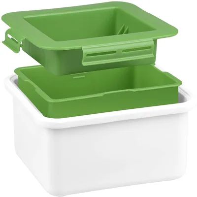 Produktbild von Tofu-Presse, Tofu-Wasserpressen-Abtropffläche, leichtes Entfernen von Wasser aus dem Tofu für besseren Geschmack, Kunststoff in Lebensmittelqualität, effektives dreischichtiges Design