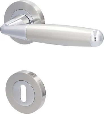 Produktbild von Alpertec BB-Rosettengarnitur Solid 8 Edelstahl silber rund