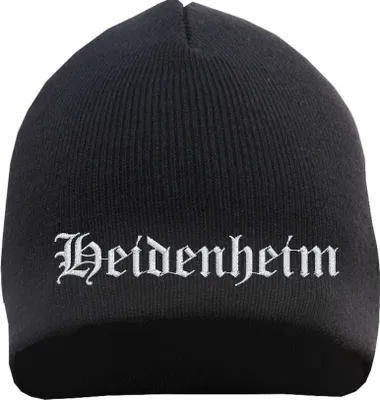 Produktbild von Heidenheim Beanie Mütze - Altdeutsch - Bestickt - Strickmütze Wintermütze Einheitsgröße Schwarz