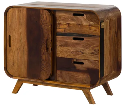 Immagine prodotto di MASSIVMOEBEL24 | MAILAND #200 Credenza in legno di sheesham - laccato / marrone scuro 90x40x75