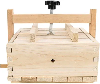 Obrázek produktu pro Lis na tofu, 1 kus, dřevěný, 21 × 21 × 9,5 cm, na tofu, tempeh a domácí sýr