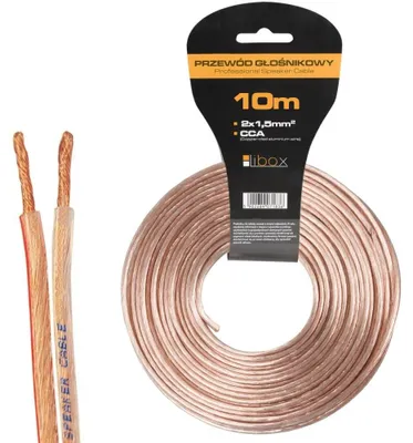 Obrázek produktu pro Libox Kabel głośnikowy 2x1,50mm LB0008-10, Mědí potažený hliník (CCA), 10 m, Průhledná