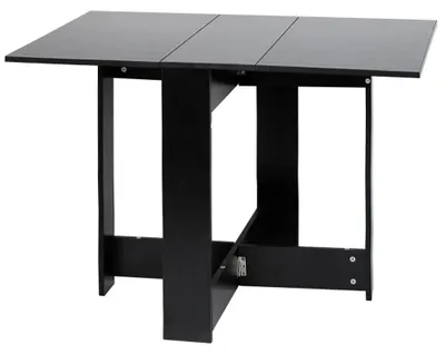 Immagine prodotto di Tavolo da pranzo - Pieghevole - Per 4-6 persone - 104×76×74 cm - Struttura in legno - Stile moderno - Da montare - Nero