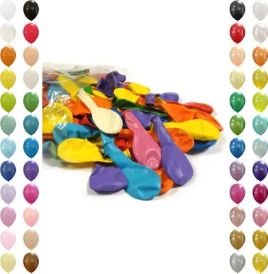 Produktbild von Luftballons ca. 27 cm Naturlatex Ballons, 100 Stück, Standard Bunt