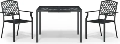 Produktbild von vidaXL 3-tlg. Garten-Essgruppe Anthrazit Stahl