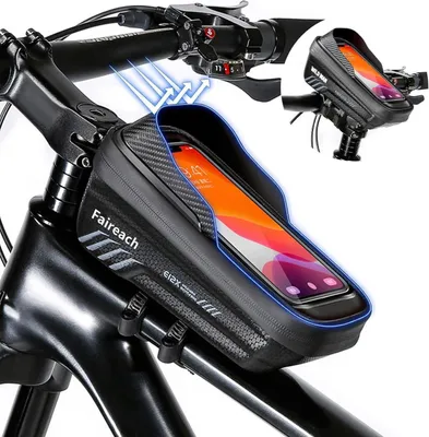 Obrázok produktu pre Taška na rám bicykla s 3D slnečnou clonou s dotykovým displejom 6,8'' čierna