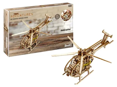 Produktbild von Revell 3D-Holzmodellbausatz Tiny Adventures - Helicopter, 173 Teile, 1:30, 00611