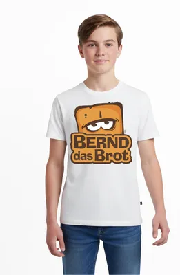 Produktbild von Spreadshirt Bernd Das Brot Logo Teenager Premium T-Shirt, 158/164 (12 Jahre), Weiß