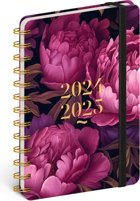 Produktbild von 18-Monats-Spiralkalender Petito - Violette Blumen 2024/2025, 13 × 18 cm