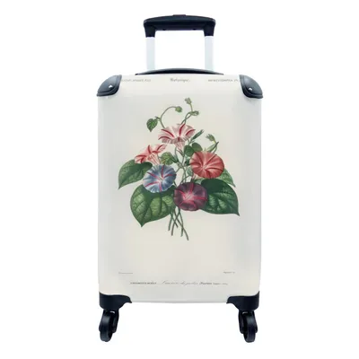 Produktbild von MuchoWow® Koffer Handgepäck Trolley Rollkoffer Kleine Reisekoffer mit 4 Rollen - Blumen - Vintage - Blatt - Cabin Size < 55x40x23 cm & 55x40x20 cm - Fotokoffer - Kabinenkoffer - Boardgepäck - Reise-Box - Reisekoffer - Reisegepäck - Koffer mit Bild - Trolley für Kinder