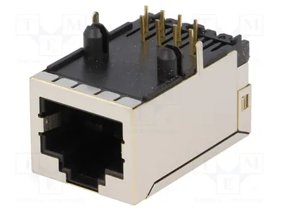 Productafbeelding van 1x RJ45-connector, 8-polig, afgeschermd, met isolatietransformator, doorgaande montage, type LMJ2018814100DT1, RJ-