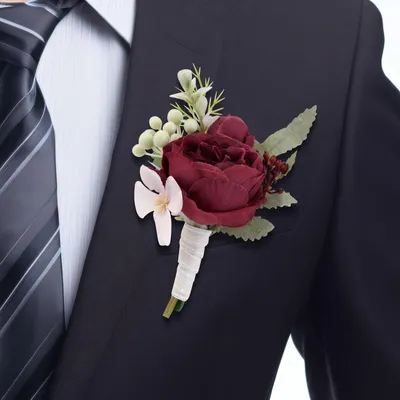 Rote Rosen-Corsage für Männer – Boutonniere für Hochzeit