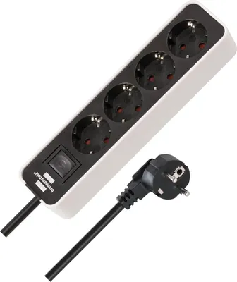 Produktbild von Brennenstuhl 1153240020, 1,5 m, Drinnen, IP20, Weiß, 4 AC-Ausgänge, 90 mm