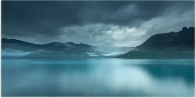 Produktbild von MuchoWow® Poster Meer - Berge - Norwegen 160x80 cm - Foto Poster