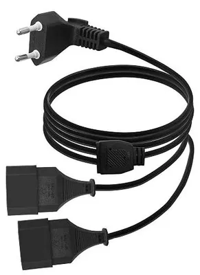 Zdjęcie produktu dla Przedłużacz euro wtyczka typ c na 2 gniazda rozgałęźnik 0 75MM² 2