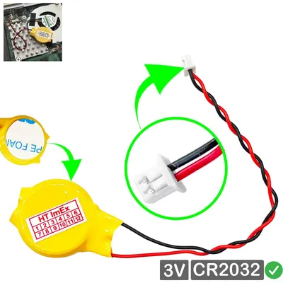 Produktbild von CR2032 CMOS Batterie Knopfzellen mit Stecker kabel kompatibel für Dell XPS 15 9575 2-in-1