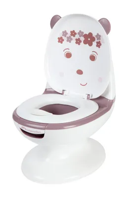 Produktbild von Bebeconfort Minitoilette, töpfchen baby, 1-3 Jahre,0-20kg,lebensechtes Design mit Spritzschutz, echtes Spülgeräusch, abnehmbare Schüssel, Bär Lavendel