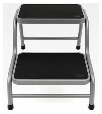 Produktbild von Doppeltrittstufe aus Stahl für Wohnwagen – rutschfeste Trittstufe mit 2 Höhen (20/38 cm) geeignet für Camping, Wohnmobil und Caravan, Traglast bis maximal 150 kg
