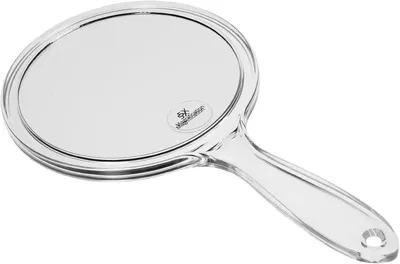 Obrázek produktu pro Ruční zrcátko s madlem, oboustranné, průměr 15 cm, 5x zvětšení, vhodné pro líčení