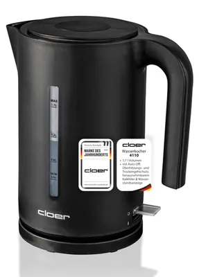 Productafbeelding van Cloer 4110, 1,7 liter, 2200 watt, zwart, kunststof, waterniveau-indicator, oververwarmingsbeveiliging
