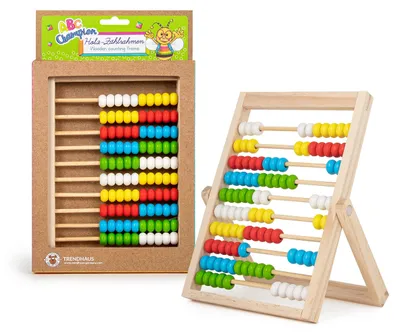 Produktbild von TRENDHAUS 956477 ABC Champions Holz-Zählrahmen, 100er Rechenschieber für die Gru