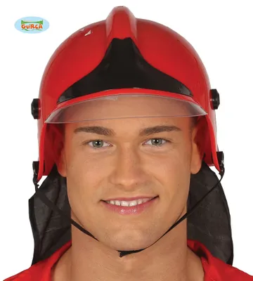 Imagen del producto de casco rojo de bombero; casco de bombero