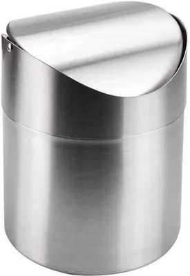 Produktbild von Klein Wastepapierschrank - Mini Müllbehälter - 1,5 l - Edelstahl - Mit Kippdeckel