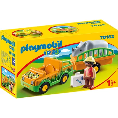 Produktbild von PLAYMOBIL Zoofahrzeug mit Nashorn, 70182
