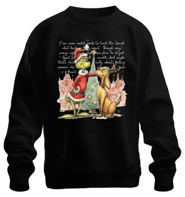 Produktbild von Grinch Max Christmas Santa Rudolph Hund Weihnachten Geschenk Sweatshirt Pullover, Schwarz, S