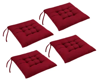 Produktbild von Set aus 4 Stuhlkissen 40 x 40 cm mit Bändern für den Außenbereich