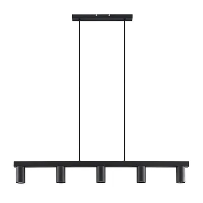 Produktbild von Lindby Hängelampe Baliko, schwarz, 116 cm, 5-flammig, GU10