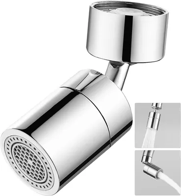 Immagine prodotto di ° Rubinetto da cucina girevole con soffione - Miscelatore per rubinetto a due getti con adattatore M22 - M24 e aeratore a risparmio idrico