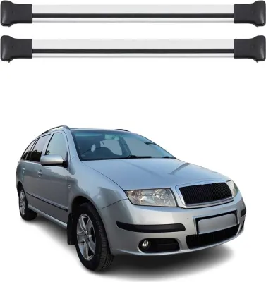 Produktbild von Dachträger Grundtäger für Skoda Fabia mk1 1999-2007 75kg Aluminium Silber 2 tlg