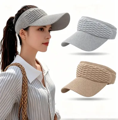 Produktbild von 2er Damen Sonnenhut UPF50+ – Verstellbar, Breite Krempe, Faltbar für Sommer & Outdoor