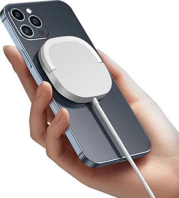Produktbild von Cazy 2 in 1 Wireless Charger - 15W Magnetisches Ladegerät mit Telefonständer - Kompatibel mit Qi-en Geräten - Weiß