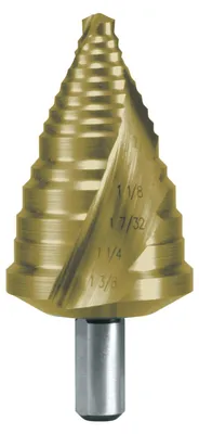 Produktbild von RUKO Stufenbohrer HSS TiN in Zollabmessungen spiralgenutet mit Kreuzanschliff