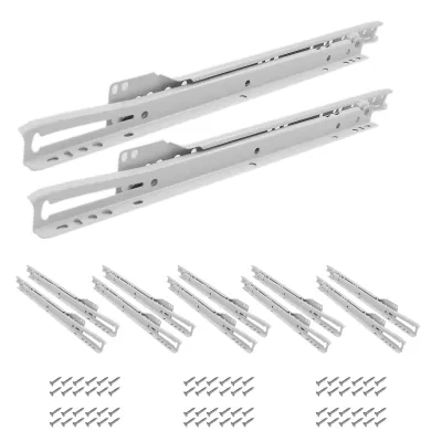 Image de YALION® 6 paires de glissières de tiroir 450 mm – coulisses à roulement à billes en acier, glissières de 20 mm pour montage latéral, charge maximale 20 kg
