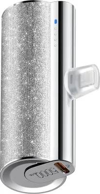 Produktbild von VEGER Powerbank 5.000 mAh mit integriertem Typ C PD QC3.0 2.4A 12W PlugOn Anschluss (W0573) silber