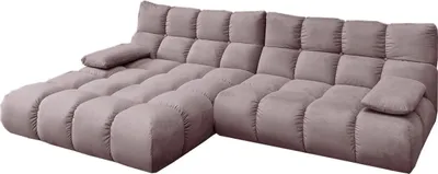 Produktbild von KAWOLA Sofa VIVIEN Ecksofa Velvet roségrau Longchair links