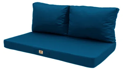 Image de Coussins pour salon de jardin déhoussable 120x60cm - Bleu pétrole